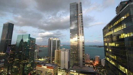 Poster - Downtown Miami aerial view from a city rooftop