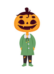 Poster - kid with pumpkin disguise