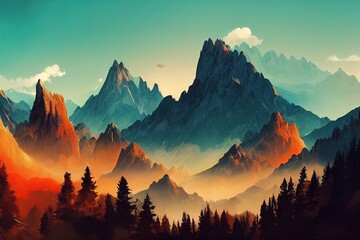 Wall Mural - Mountain landscapes for backgrounds v2