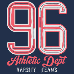 Vintage college varsity state motto with plaid letter print for graphic t-shirt or sweatshirt