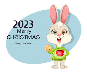 Poster - Cute Rabbit cartoon character. Funny bunny