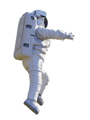 Wall Mural - astronaut, person in spacesuit flying in outer space, isolated 