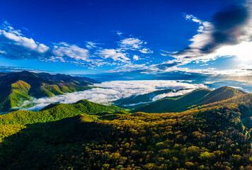 landscape with blue sky