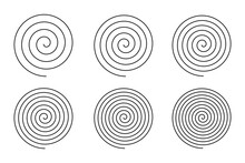 Spiral Circle Curves Vector Illustration Set