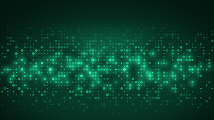 Wall Mural - abstract dot green pattern gradient texture technology background.