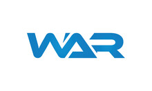WAR Monogram Linked Letters, Creative Typography Logo Icon
