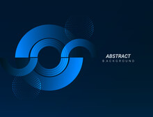 Abstract Blue Circular Design Vector Background