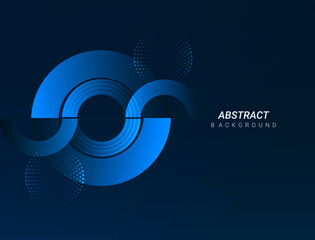 Wall Mural - Abstract blue circular design vector background