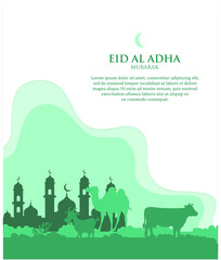 Poster - eid al adha background in paper cut style