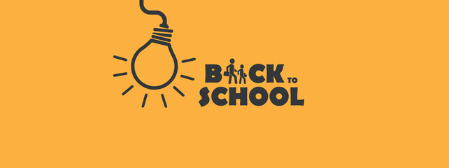 Sticker - back to school text on yellow background	