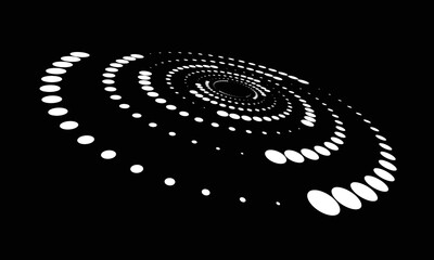 Leinwandbilder - Abstract dotted vector background. Halftone effect. Spiral dotted background or icon. White circle with perspective.