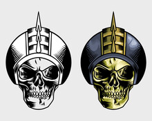 Skull With Cool Punk Helmet