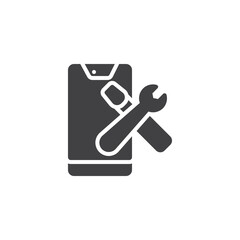 Mobile repair service vector icon