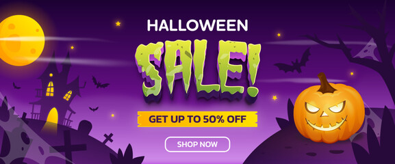 Wall Mural - Halloween Sale Banner