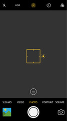 Modern smartphone with camera application