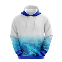 Here is the realistic mockup of fishing hoodie that shows waves of water.