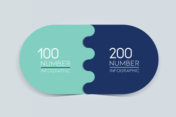 2 elements scheme, diagram. Two connected circles. Infographic template.