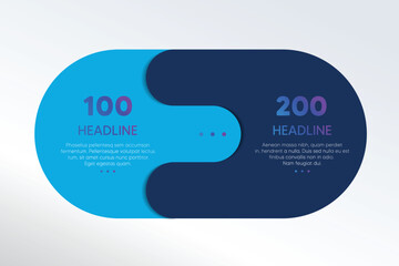 Wall Mural - 2 elements scheme, diagram. two connected circles. infographic template.