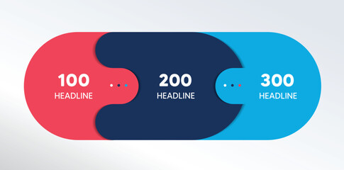 Wall Mural - 3 elements scheme, diagram. three connected circles. infographic template.