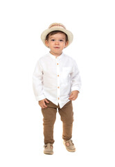 Wall Mural - Cool stylish little boy in a hat