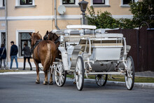 Vintage Carriages On The Historical Streets And Places Of The City Of Kolomna