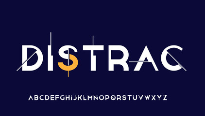 Wall Mural - modern stylish distrac typography letter logo design