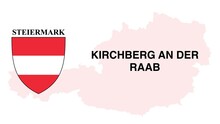 Kirchberg An Der Raab: Illustration Mit Dem Ortsnamen Der Österreichischen Stadt Kirchberg An Der Raab Im Bundesland Steiermark