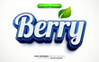 fresh blue berry nature 3d logo template editable text effect style