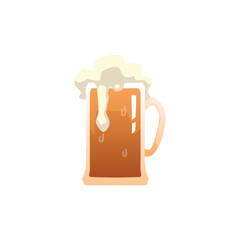 Wall Mural - Mug of beer with foam for beer packaging and bar vector illustration isolated.