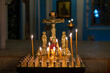 Burning candles in an Orthodox church