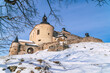 © naszalyg - castle of krasna horka krasznahorka during winter in snow
