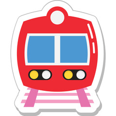 Canvas Print - Tram Colored Vector Icon