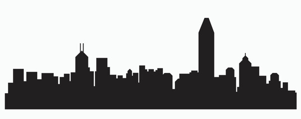 Wall Mural - Modern City Skyline silhouette outline drawing on white background.