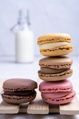 Sticker - Closeup shot of freshly baked macaroons on the table