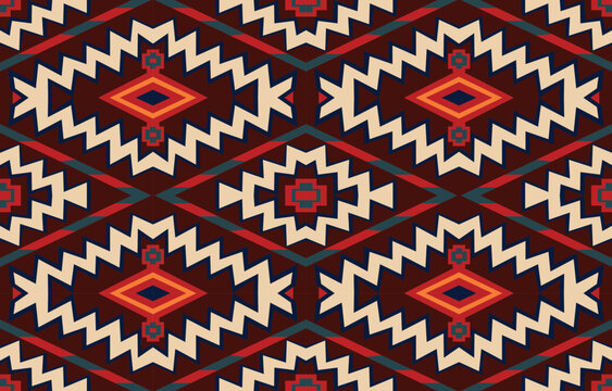 Ethnic pattern. Seamless Geometric Tribal Indigenous T-shirt Embroidery, Carpet, Wallpaper, Wrap,