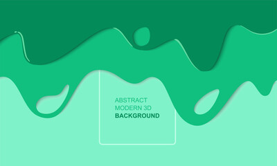 Wall Mural - Abstract modern background flat 3D green, colorful template banner with gradient color. Design with liquid shape. EPS 10