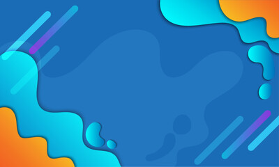 Wall Mural - Abstract Modern Background gradient wave blue and orange, colorful template banner with gradient color. Design with liquid shape. EPS 10