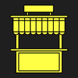 © Саша Карбовський - shop icon in yellow color on dark background