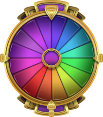 Canvas Print - Image of colourful wheel of fortune spinning casino game