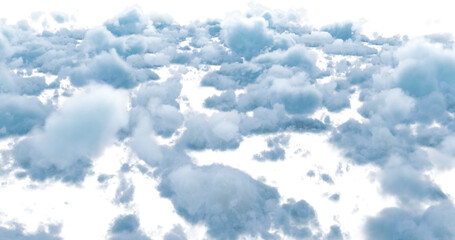 Wall Mural - image of blue and grey fluffy clouds
