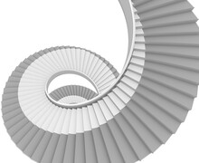 Image Of White And Grey Spiral Of Stairs