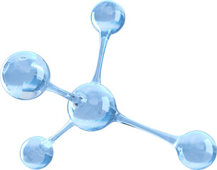 Wall Mural - Image of close up of blue shiny chemistry molecule model