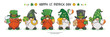 © Isar Braja - Happy St. Patrick Day With Cute Gnome On Banner Design, Leprechaun Character, Cute Cartoon Illustration