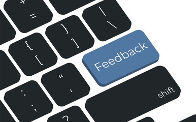 Fototapete - Feedback button on keyboard keys vector. Simple style