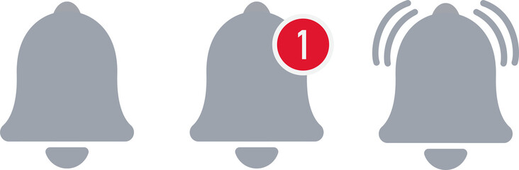 Leinwandbilder - Notification bell icon for incoming inbox message. Vector ringing bell and notification number sign for alarm clock and smartphone application alert