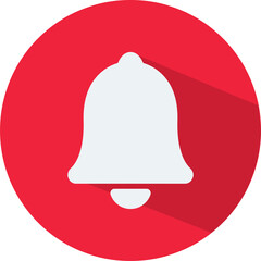 Leinwandbilder - Red round web button bell with shadow. Template bell web symbol app, ui. Vector illustration. EPS 10