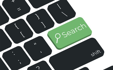 Search button on keyboard keys vector. Simple style