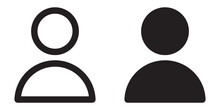 Ofvs136 OutlineFilledVectorSign Ofvs - Avatar Vector Icon . Isolated Transparent . Simple Person Sign . Black Outline And Filled Version . AI 10 / EPS 10 . G11475