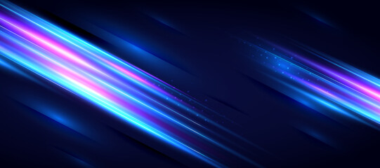Wall Mural - 	
Abstract technology background with motion neon light effect.Vector illustration.	
