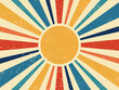 Retro sun burst vintage banner background vector. 